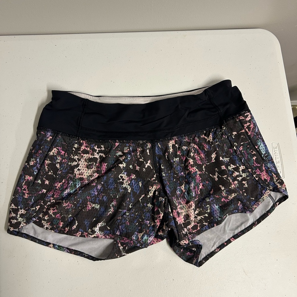 lululemon athletica Black and Multicolor Athletic Shorts